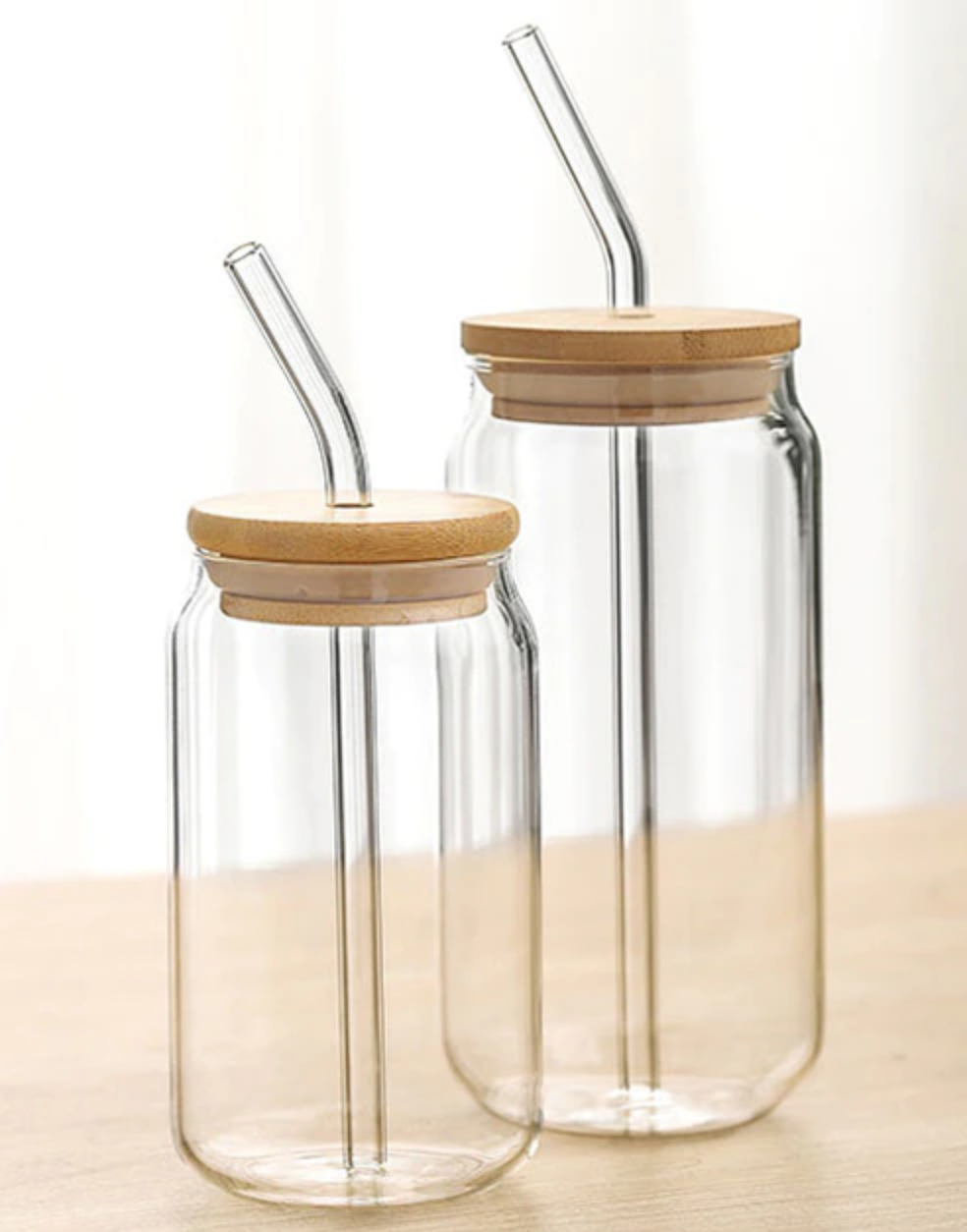 Bubble Glass Cup With Lid and Straw