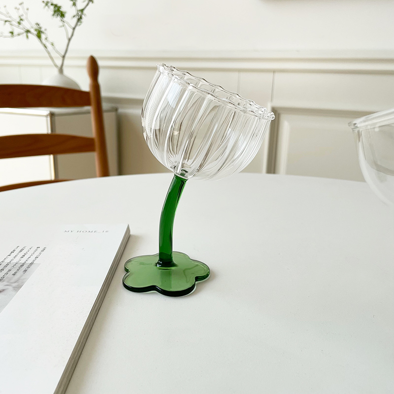 Crooked Flower Wine Glass