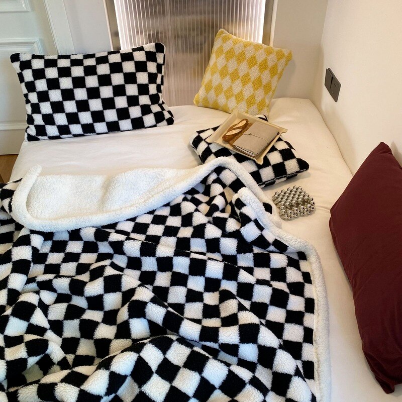 Diamond Checkerboard Fleece Blanket