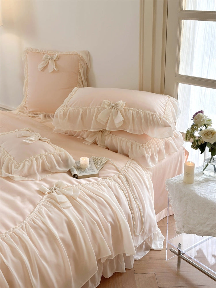 Ribbon Bow Airy Lace Bedding Bundle