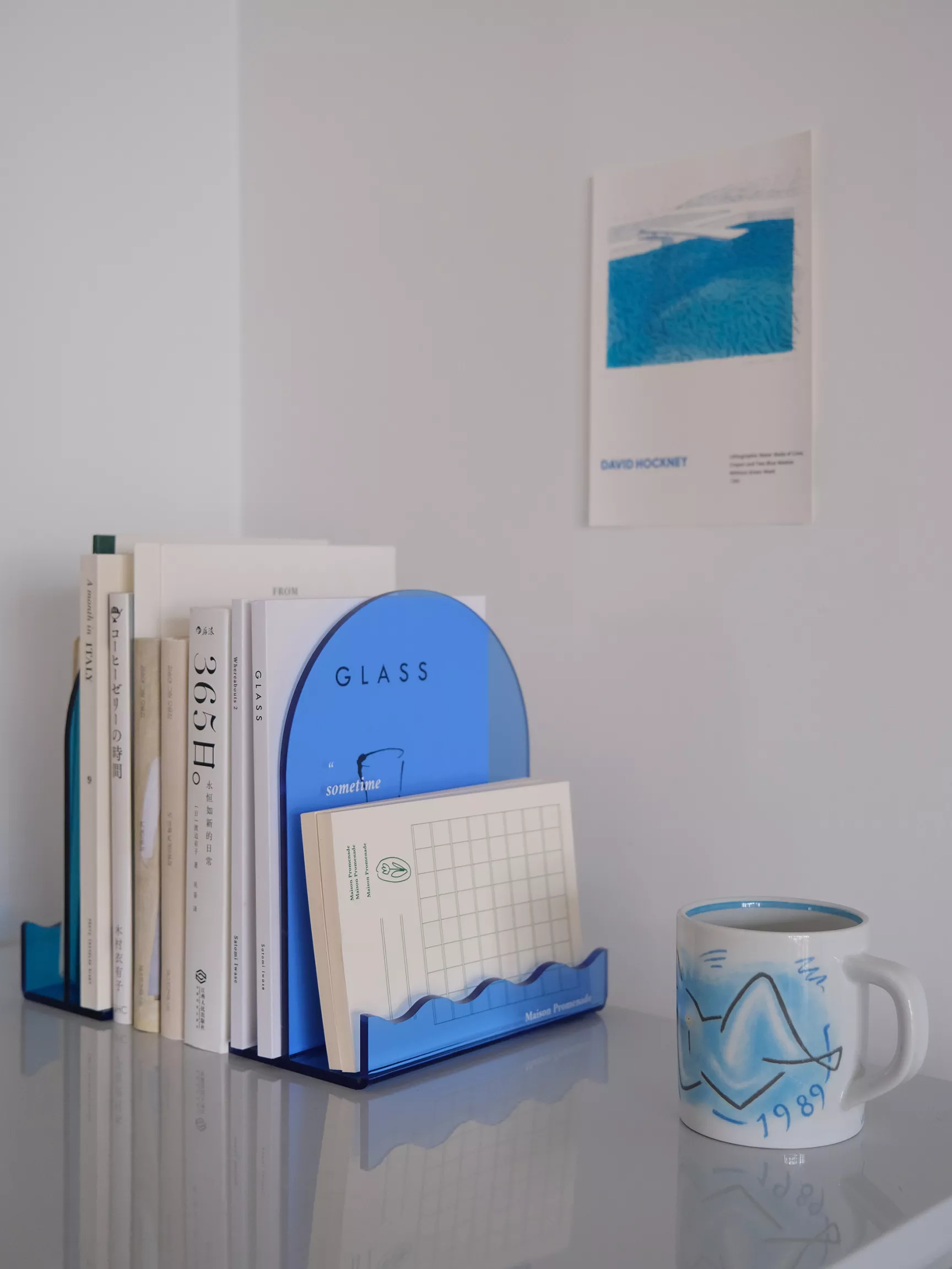 Blue Acrylic Book Shelf