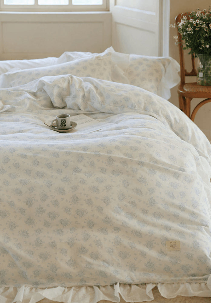 Soft Floral Ruffle Lace Bedding Bundle