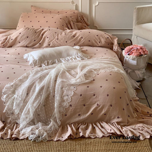 Cottage Pink Ruffle Bedding Bundle