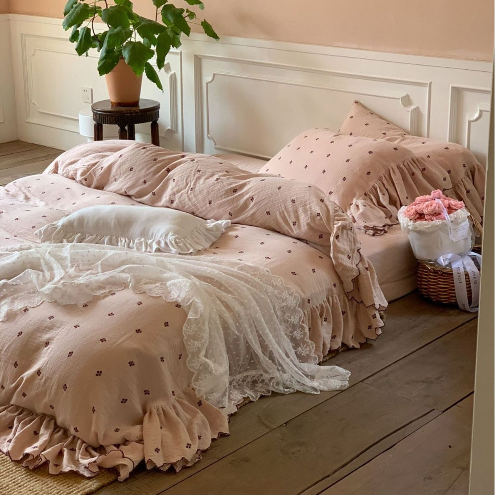 Cottage Pink Ruffle Bedding Bundle