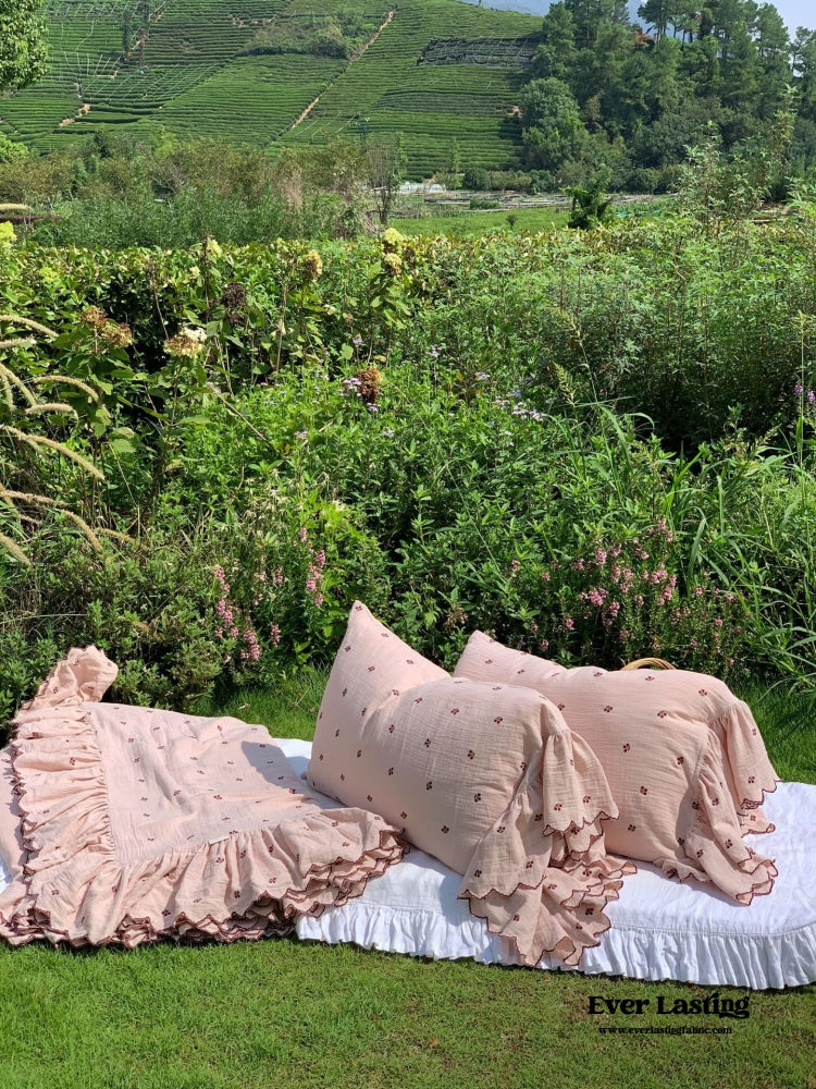 Cottage Pink Ruffle Bedding Set