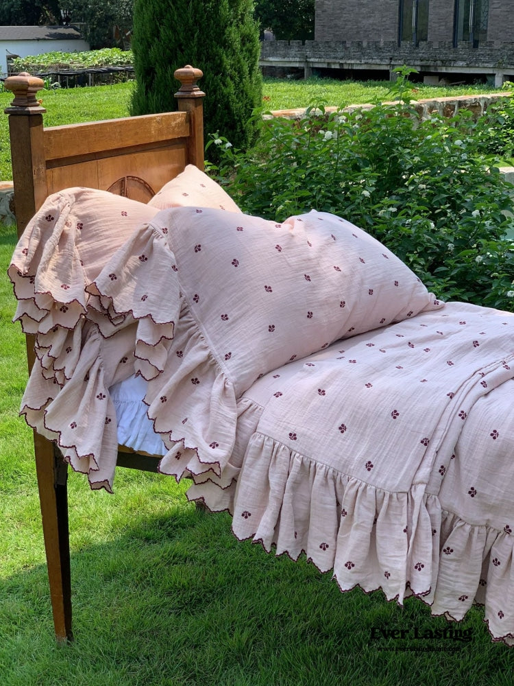 Cottage Pink Ruffle Bedding Set