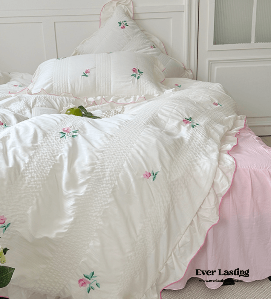 Dreamy Embroidered Ruffle Bedding Bundle