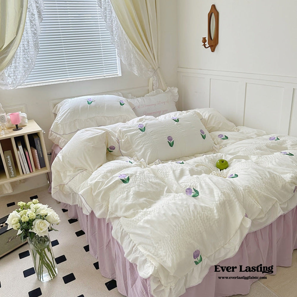 Dreamy Embroidered Ruffle Bedding Bundle