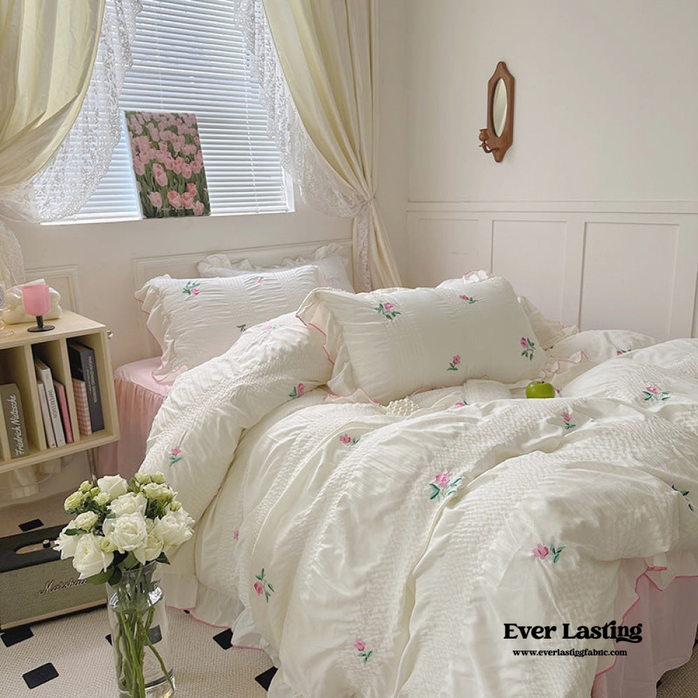 Dreamy Embroidered Ruffle Bedding Bundle