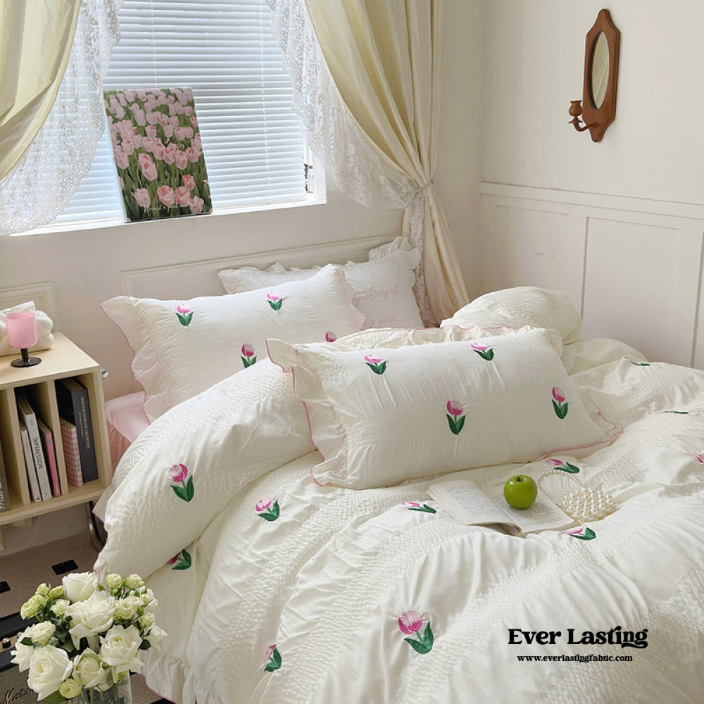 Dreamy Embroidered Ruffle Bedding Bundle