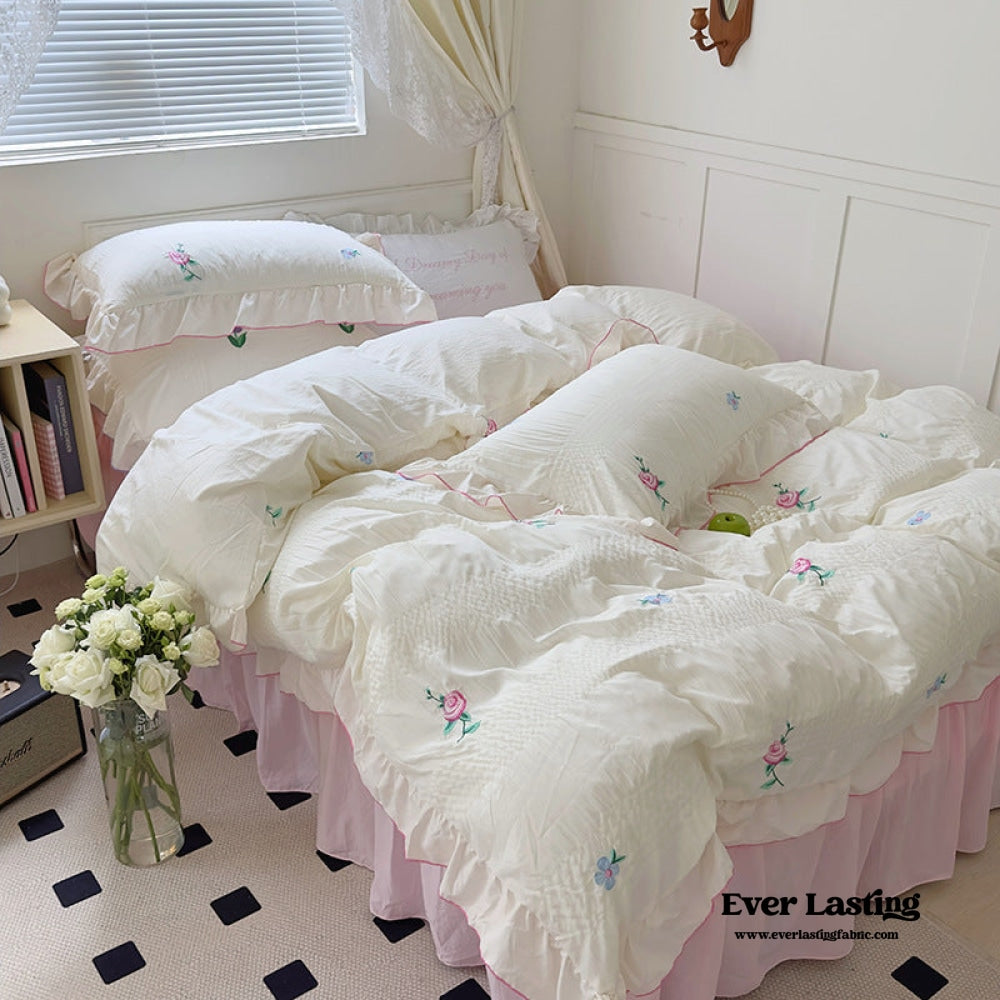 Dreamy Embroidered Ruffle Bedding Bundle