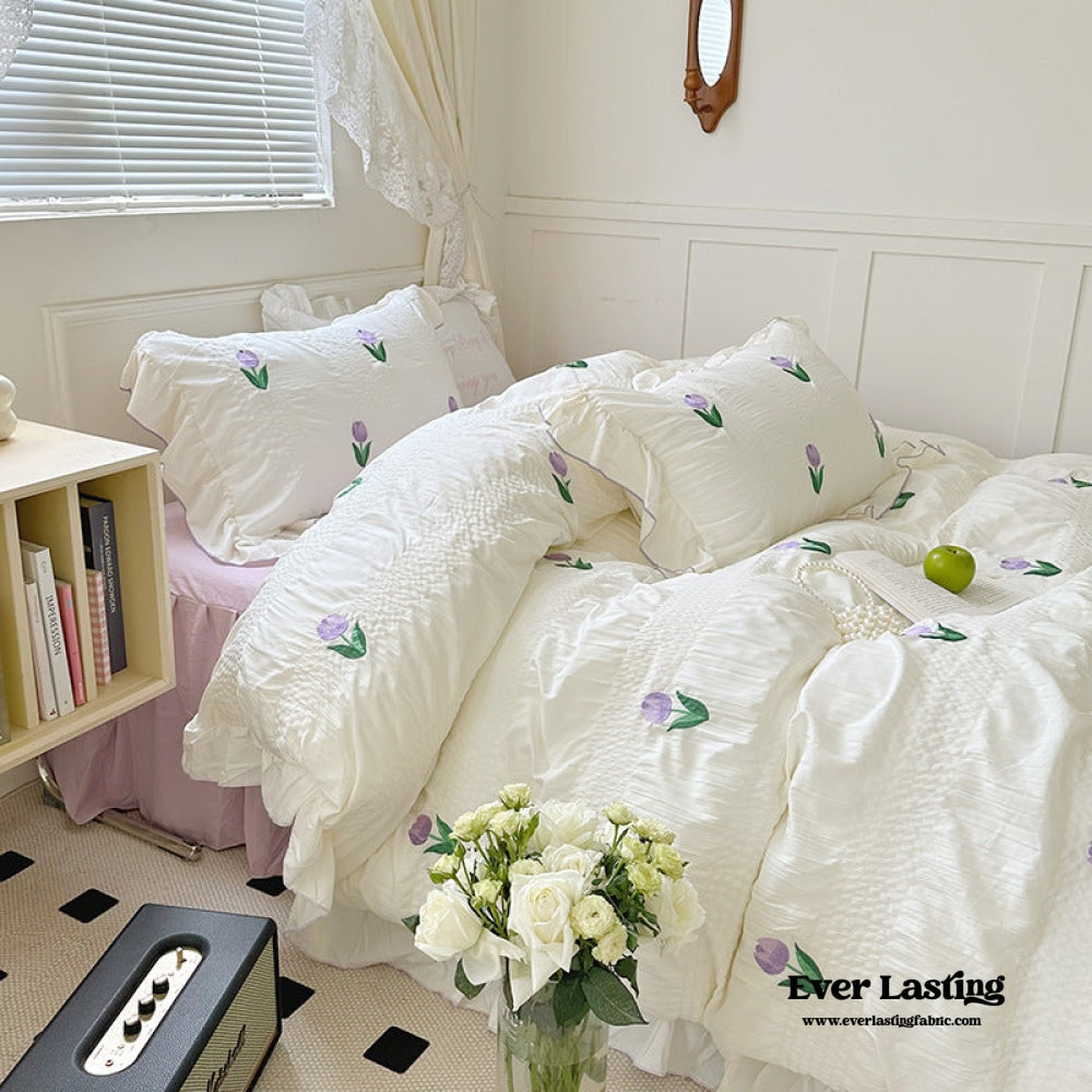 Dreamy Embroidered Ruffle Bedding Bundle