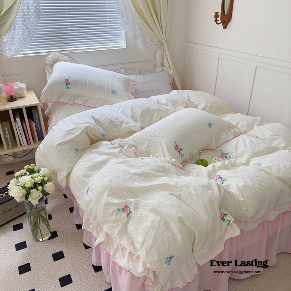 Dreamy Embroidered Ruffle Bedding Bundle