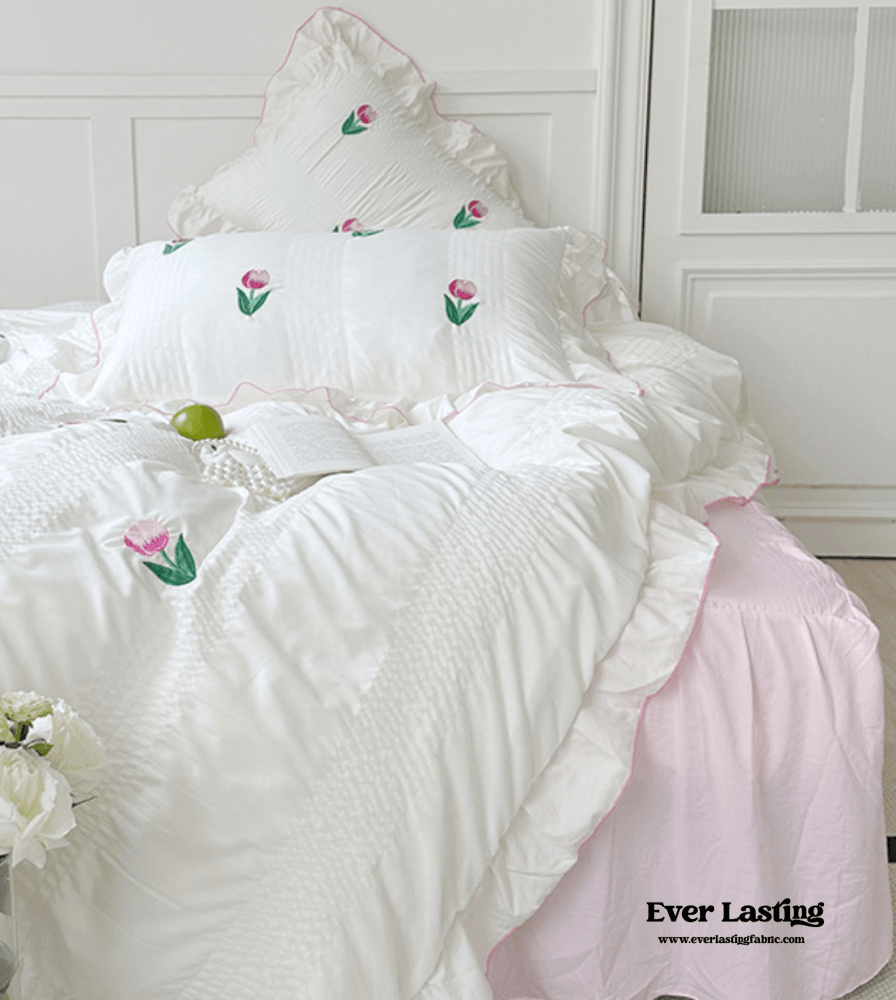 Dreamy Embroidered Ruffle Bedding Bundle