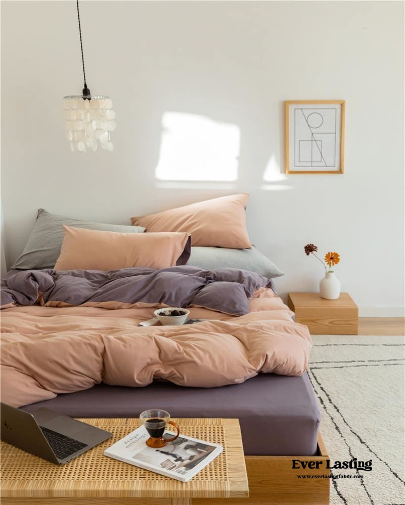 Duo Duvet Cover / Burnt Orange + Peach