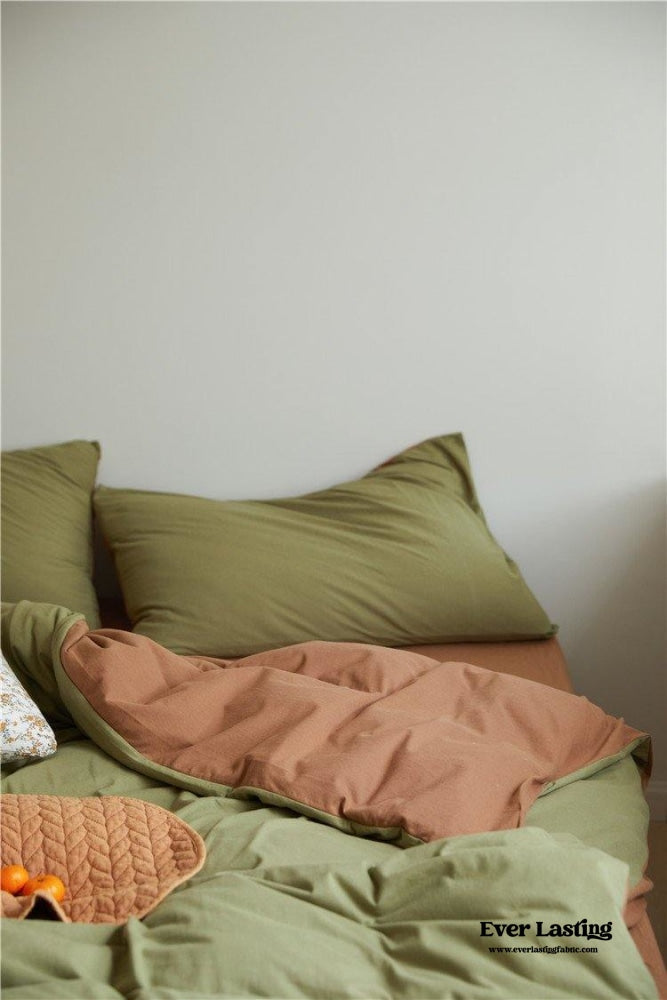 Duo Duvet Cover / Burnt Orange + Peach