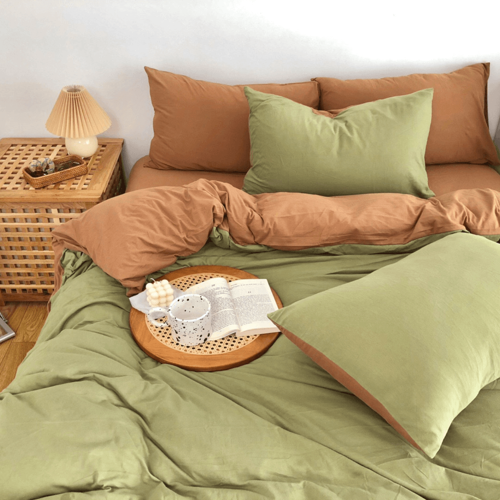 Duo Duvet Cover / Burnt Orange + Peach