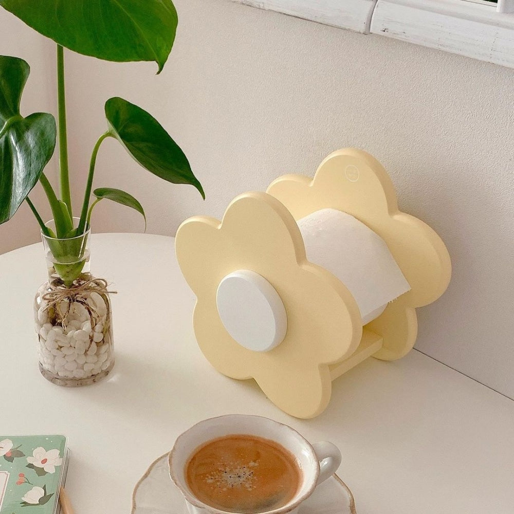 Flower Wooden Tissue Holder