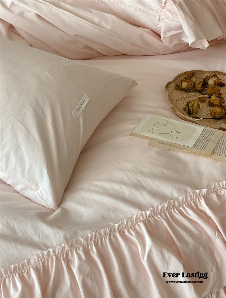 Layered Ruffle Bedding Set / White