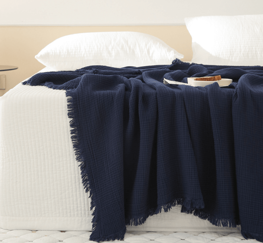 Light Weight Cotton Blanket / Blue