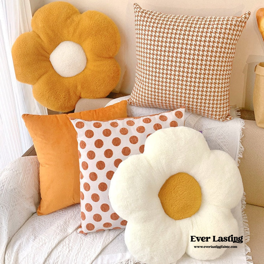 Orange Flower Pillow Set (5 Styles)