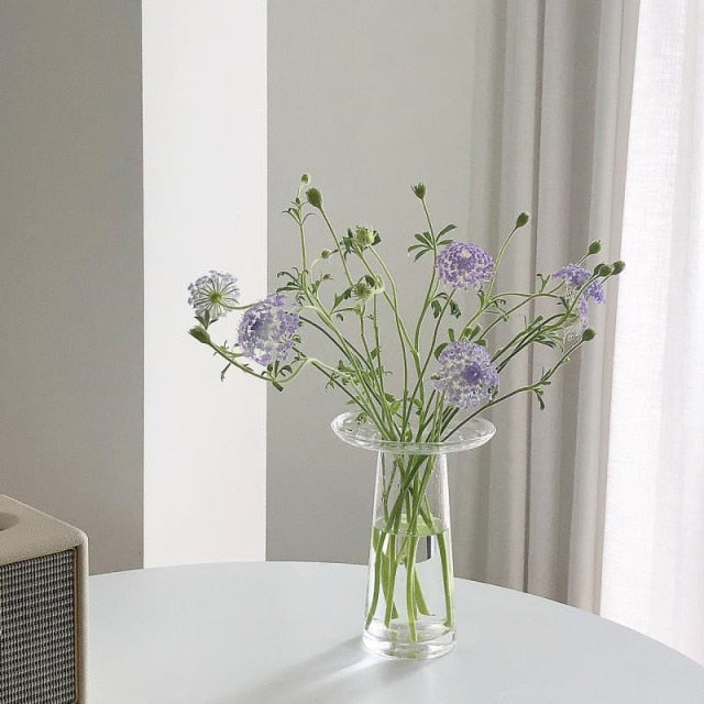 Transparent Glass Flower Vase