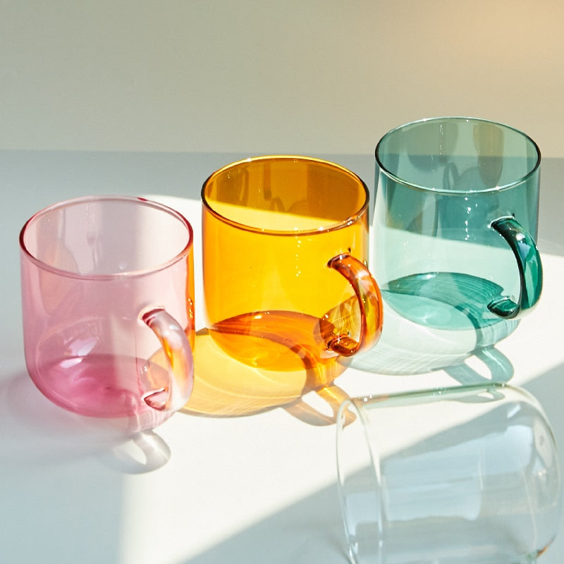 Colorful Glass Coffee Cups