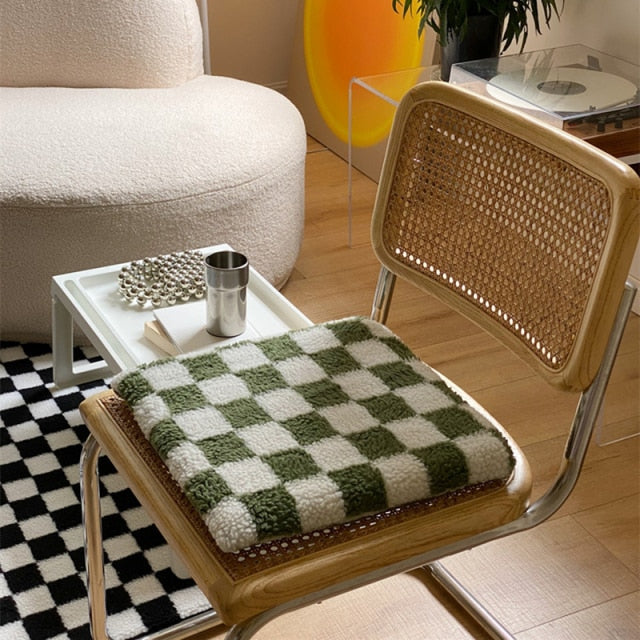 Checkerboard Fleece Cushion