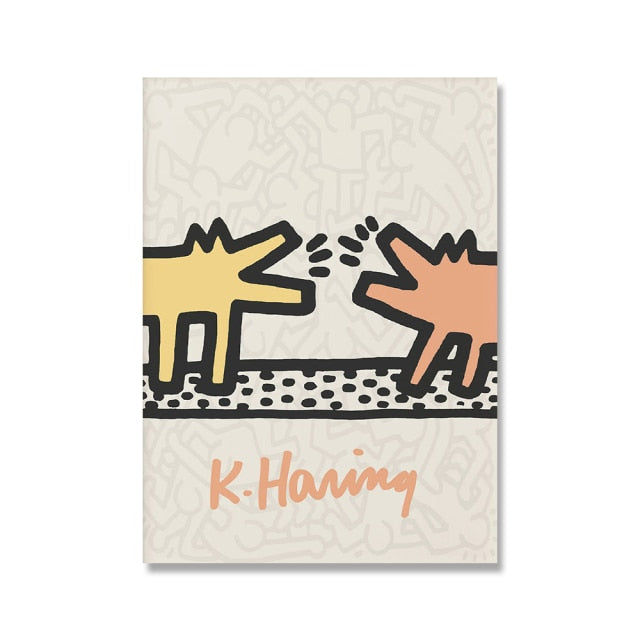 Keith Haring Pastel Pop Art Poster