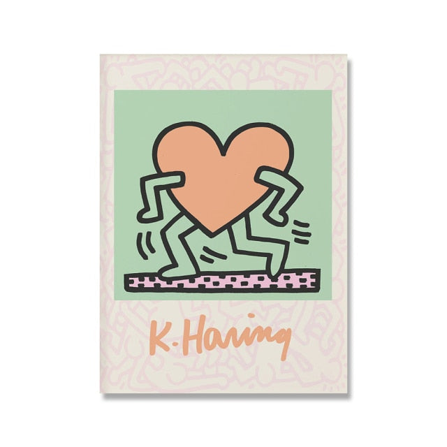 Keith Haring Pastel Pop Art Poster