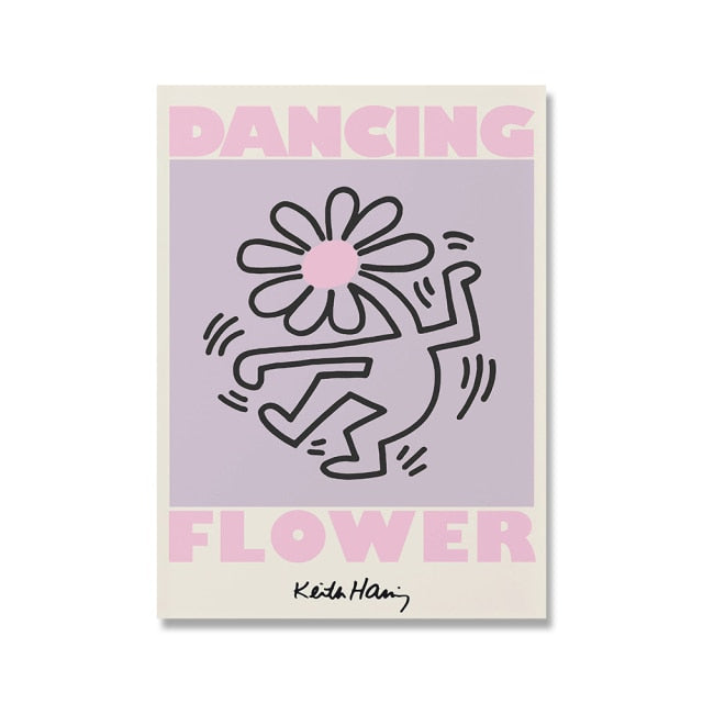 Keith Haring Pastel Pop Art Poster