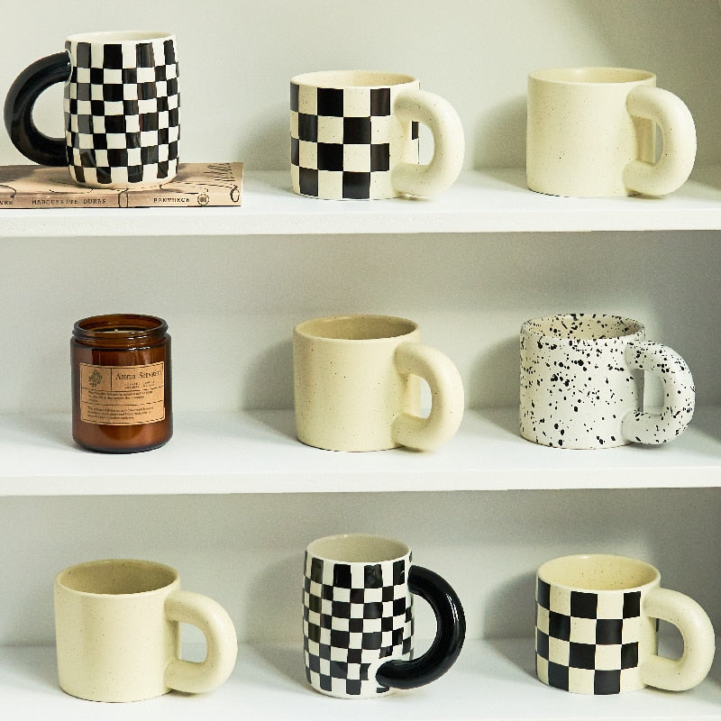 Chubby Checkered Mugs