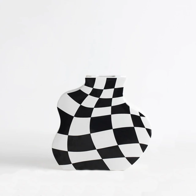 Checkerboard Ceramic Vase