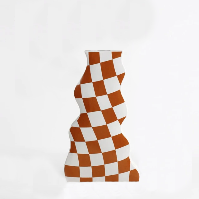 Checkerboard Ceramic Vase