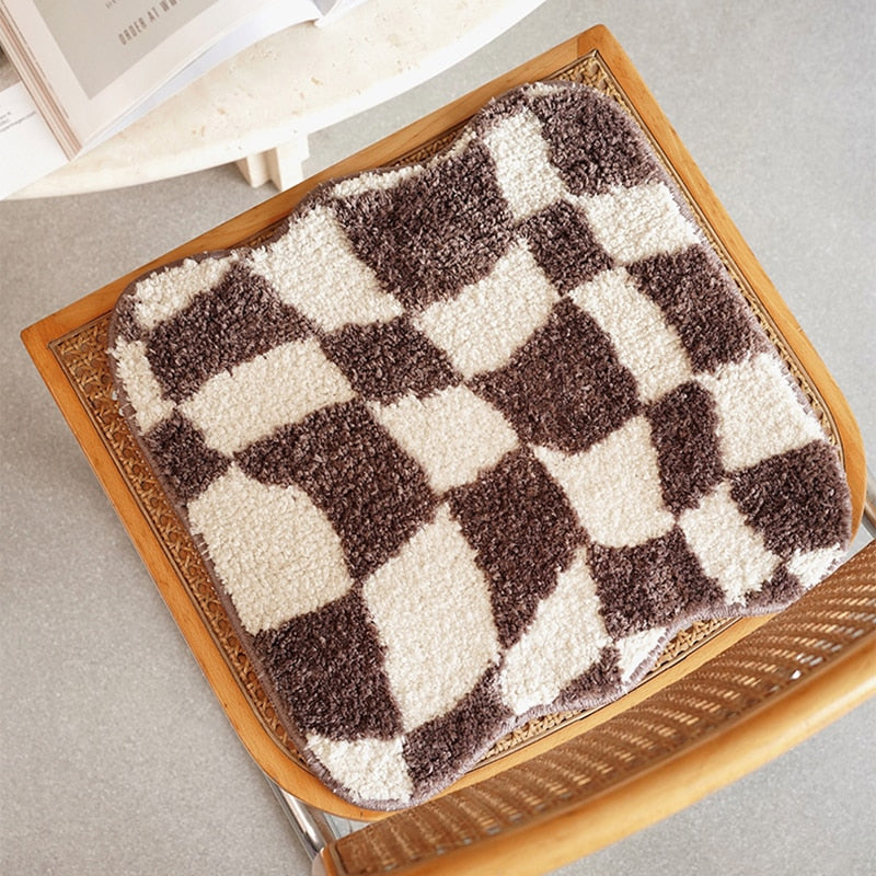 Wavy Checkerboard Seat Cushion