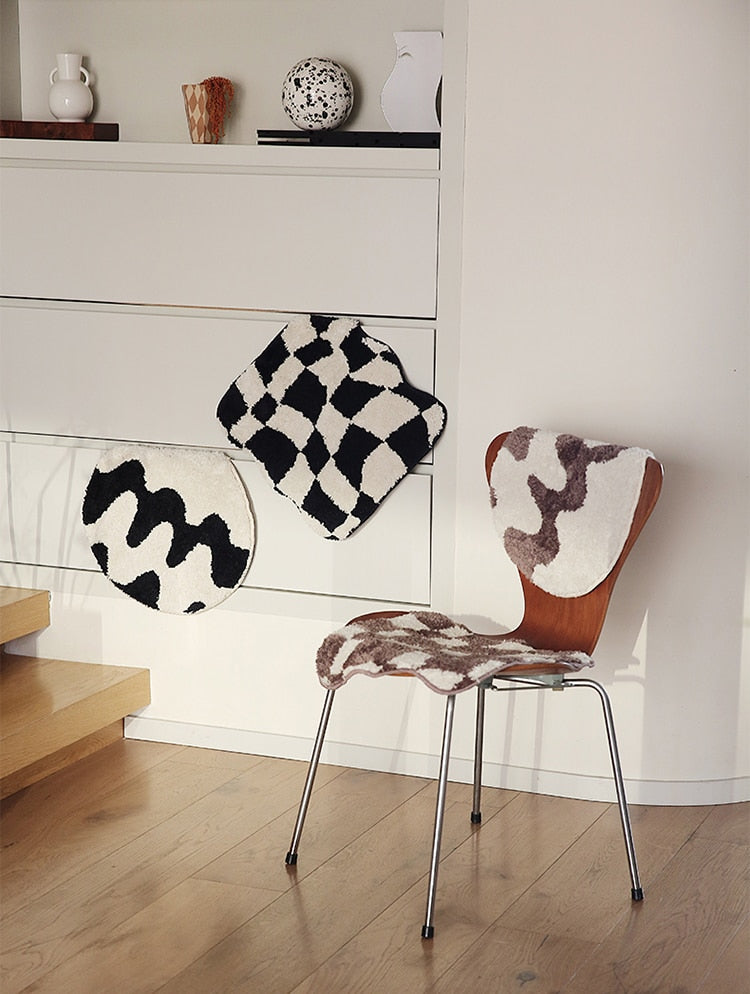 Wavy Checkerboard Seat Cushion