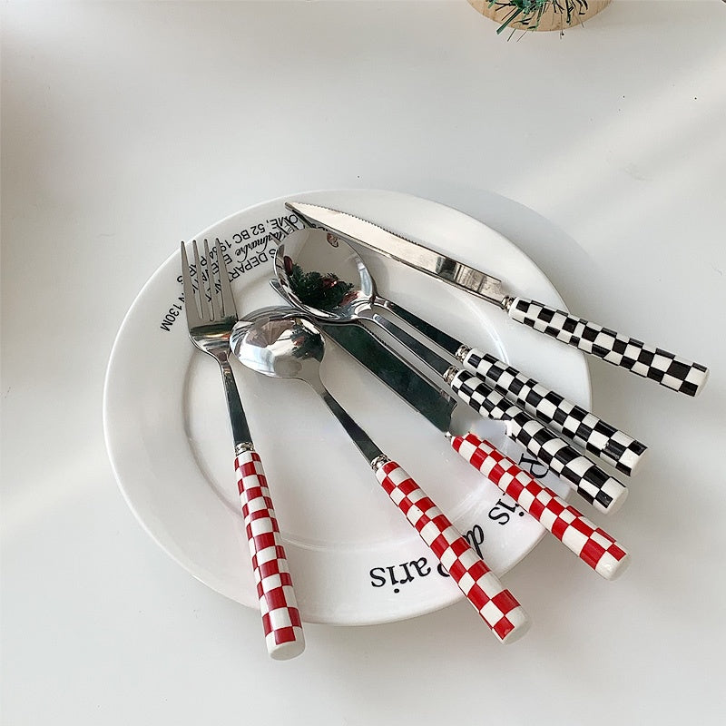 Checkerboard Stainless Steel Silverware