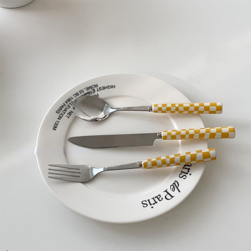 Checkerboard Stainless Steel Silverware