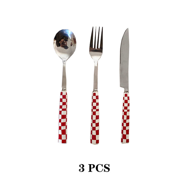 Checkerboard Stainless Steel Silverware