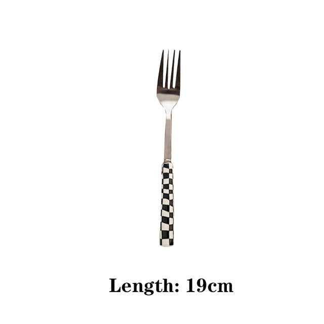 Checkerboard Stainless Steel Silverware