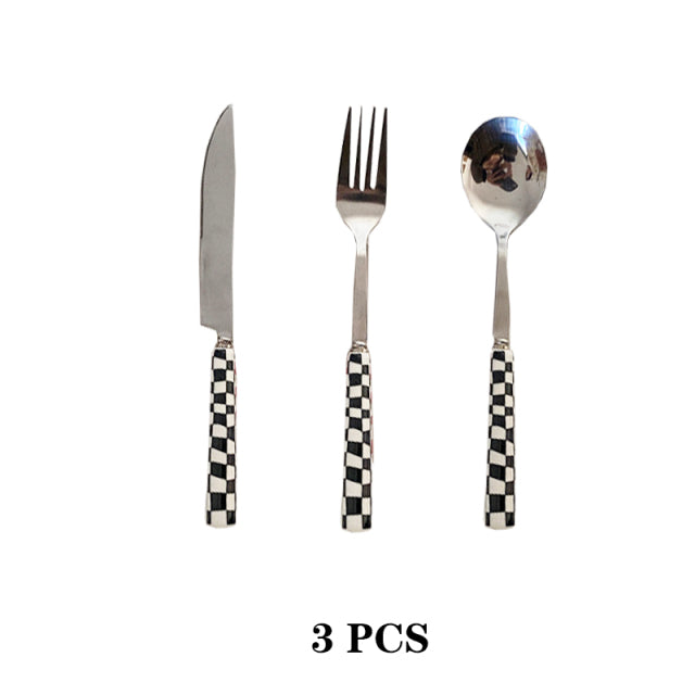 Checkerboard Stainless Steel Silverware