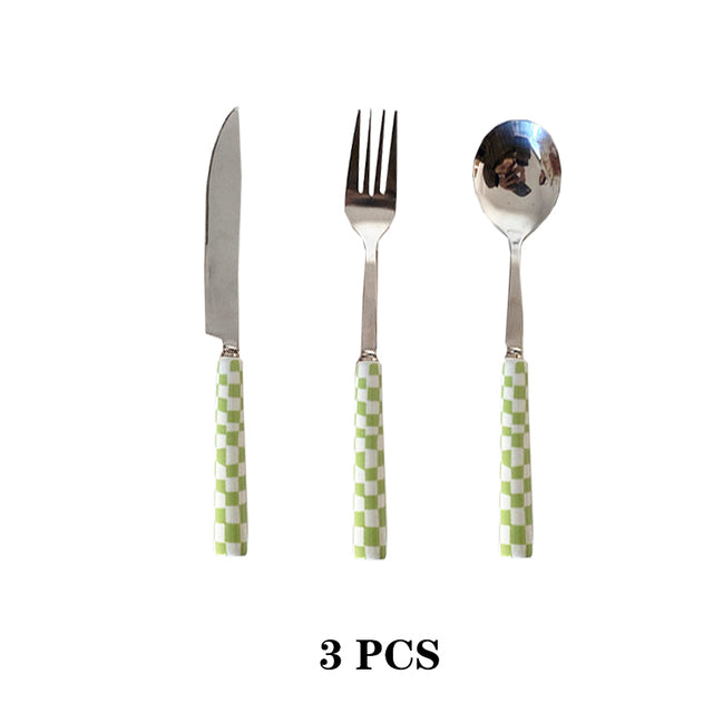 Checkerboard Stainless Steel Silverware