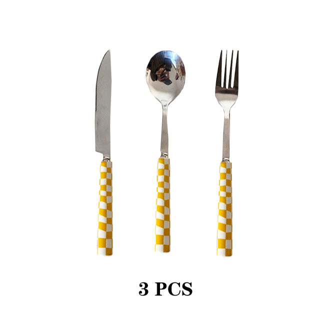 Checkerboard Stainless Steel Silverware