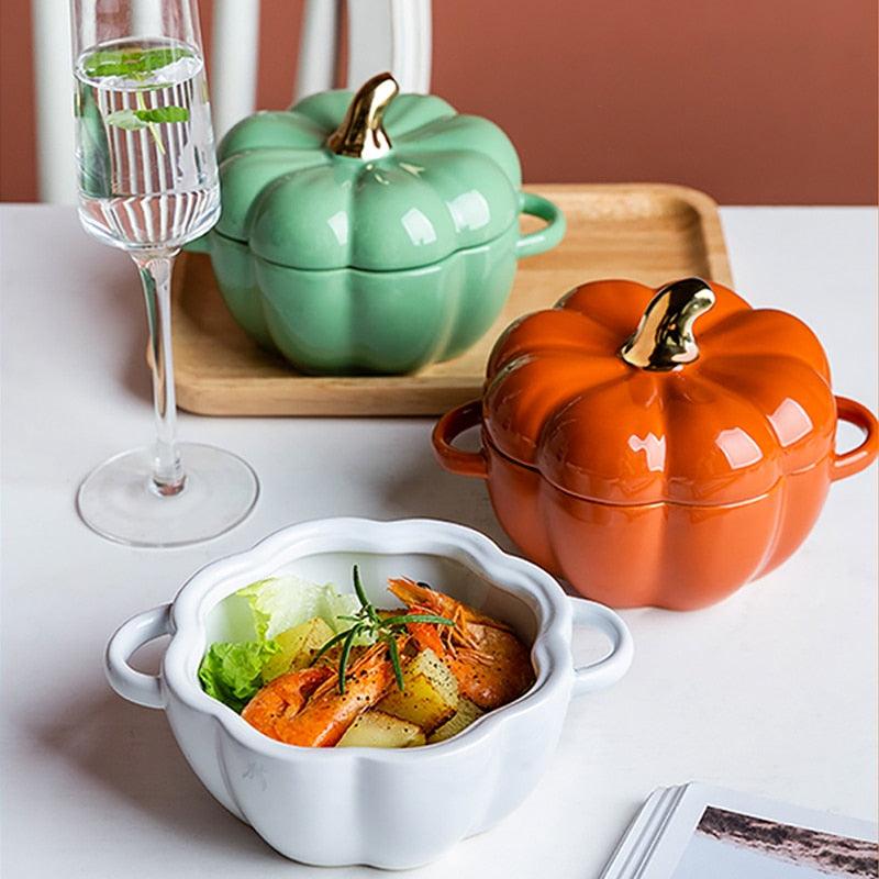 Pumpkin Baking Bowl With Lid