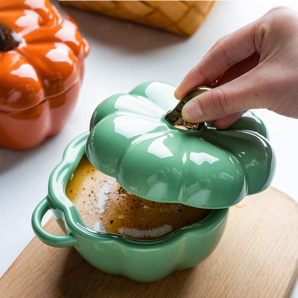 Pumpkin Baking Bowl With Lid