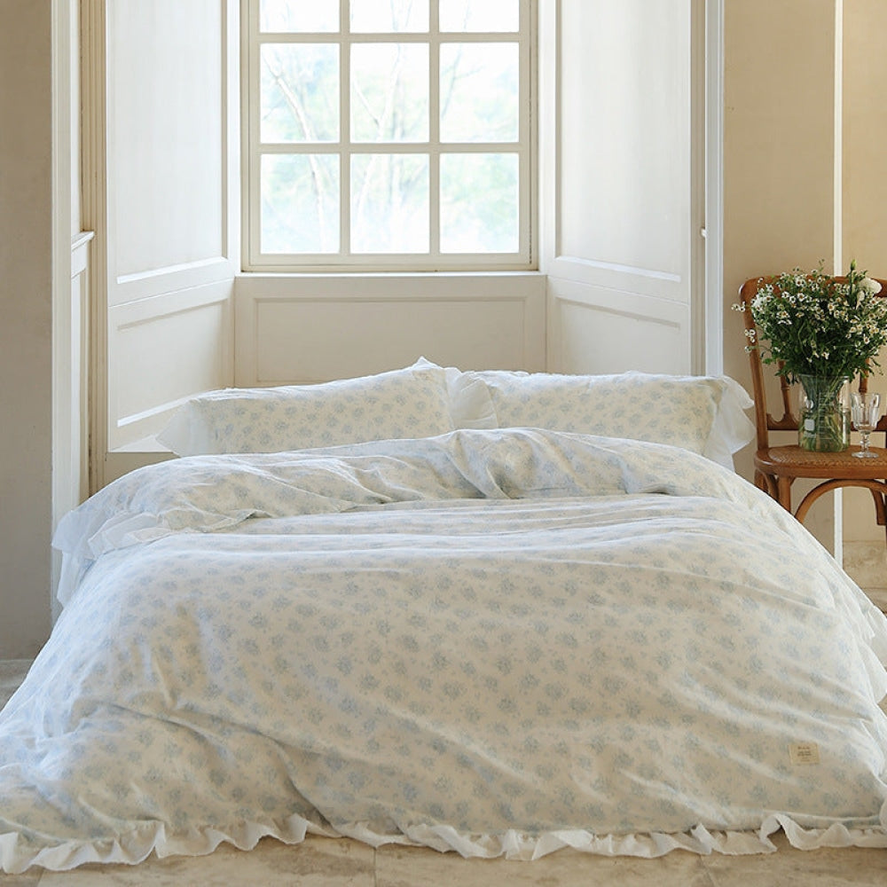 Soft Floral Ruffle Lace Bedding Bundle