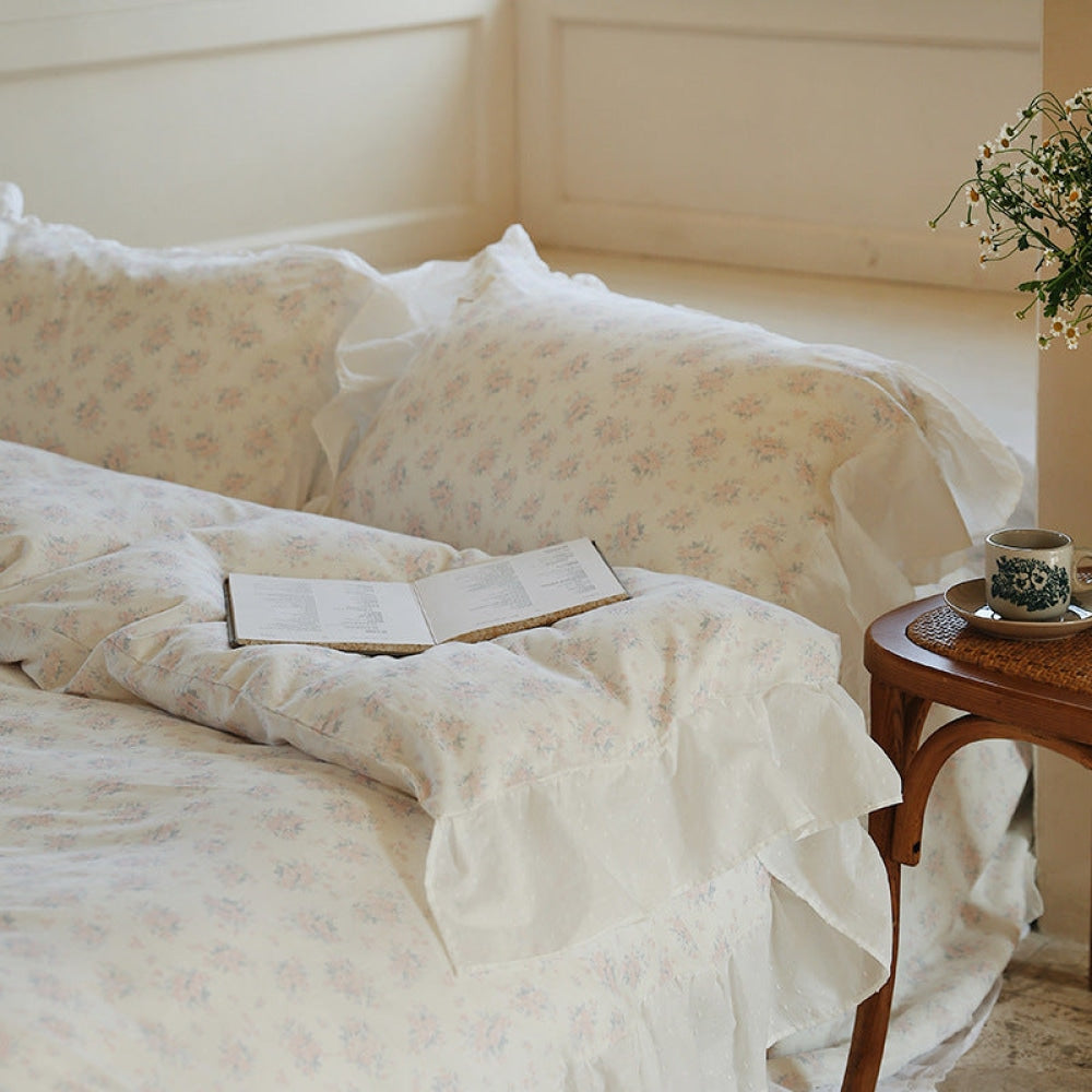 Soft Floral Ruffle Lace Bedding Bundle