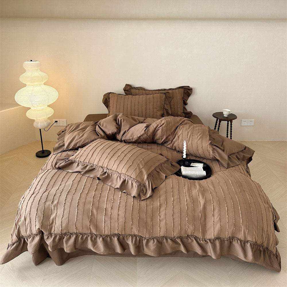 Sweet Ruffle Jacquard Bedding Bundle