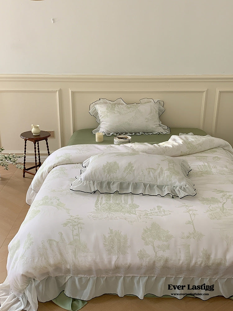 Victorian Inspired Soft Lace Ruffle Bedding Bundle