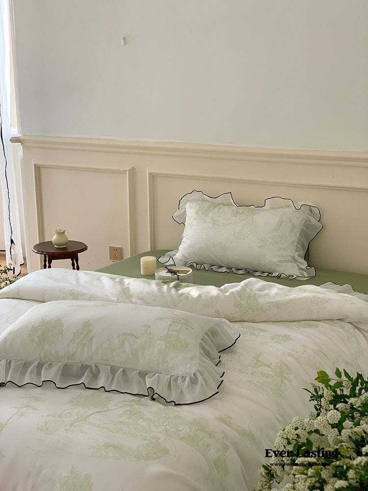 Victorian Inspired Soft Lace Ruffle Bedding Bundle